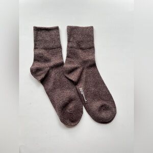 Brown Wool and Cashmere Crew Socks